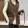 Autumn and winter new lamb wool sleeveless vest women's fashion vest wear vest versatile temperament coat