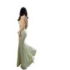 Niche Temperament Butterfly Neck Hollow Dress Backless Thin Fishtail Dress Long Dress Sea