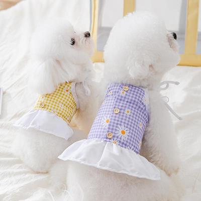 Vestido para perros y gatos, ropa para mascotas con estampado de animales, falda con tirantes de verano, suministros de ropa para gatos Bichon de peluche, disfraz
