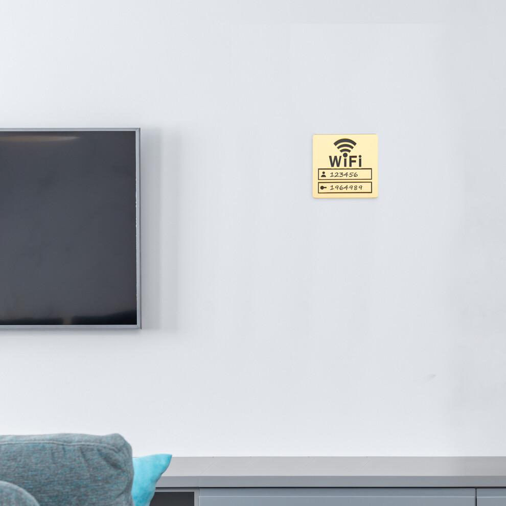 1Stk Robust Goldenes WiFi Schild Für Hotel Kinderzimmer