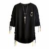 Men's Korean Style Trendy Hip-Hop Webbed Short-Sleeve T-Shirt - Loose Fit