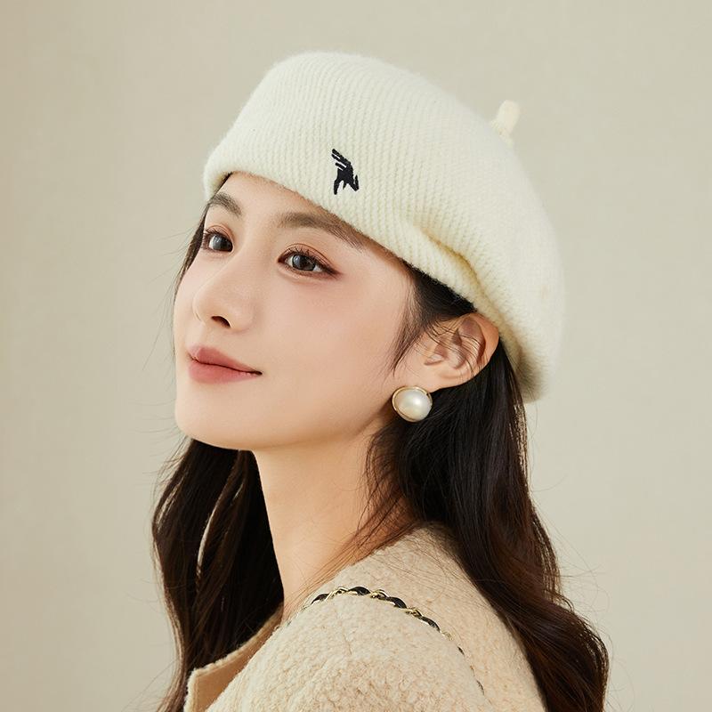 Beret Autumn and Winter Warm and Cold Proof Personalized Painter Hat New Fashion Versatile Hat for Women