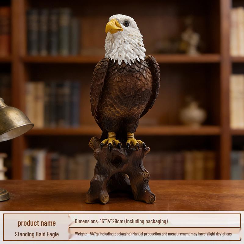 Bald Eagle Resin Statue - American Luxury Decor for Living Room, Entryway, or Garden