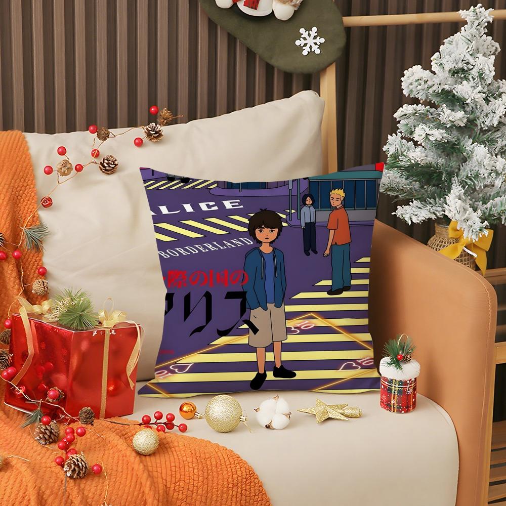 A-Alice In Borderland Pillow Case Living Room Sofa Decorative Cushion Cover Simple Household Light Luxury Printed Pillow