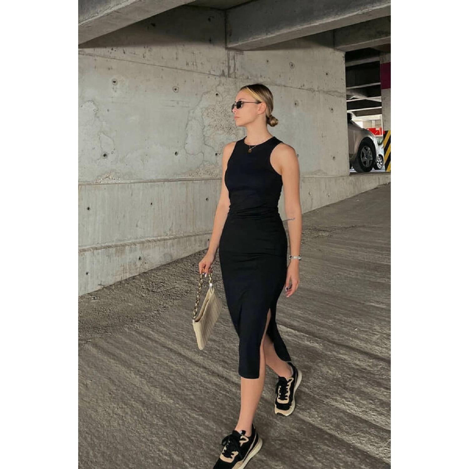 

Women s Black Midi Length Pencil Dress (zck0486) XS чорний