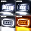 LED Headlamp Sealed Beam Headlamp 1 Pcs with Purple DRL and Yellow Halo 4x6 Inch Motorcycle Headlight for Modify the Suzuki DRZ