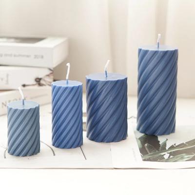 Moule Cylindrique Rayé Rotatif pour Bougie DIY Fait Main Kit de Fabrication de Bougies Cylindriques Aromathérapie Moule en Plastique Acrylique Cadeau pour la Maison