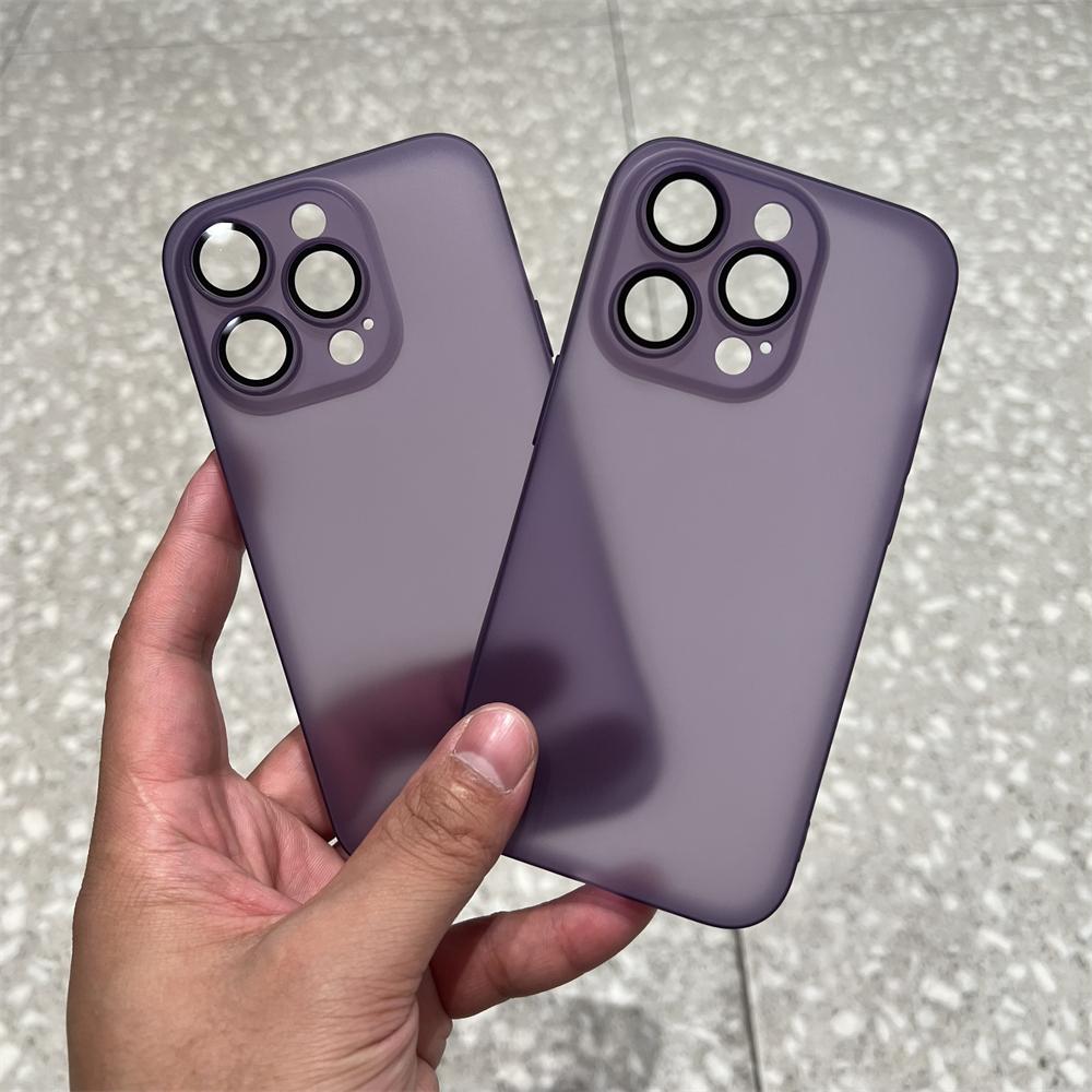 Matte Translucent Shockproof Tpu Case For Iphone 14 13 12 11 Pro Max 14plus Clear Frosted Armor Skin Cover With Lens Glass Funda