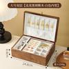 Elegant Walnut Wooden Double Layer Jewelry Box Portable Travel Organizer with Built-in Storage Compartments