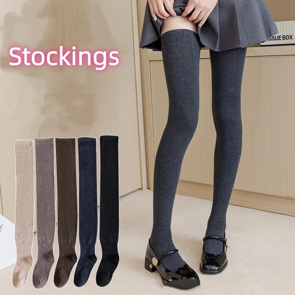 Überkniesocken Schlankmachende Oberschenkelhohe Strümpfe Elastische Lange Strümpfe Einfarbige Jk-Strümpfe Für Zuhause Winter Outdoor
