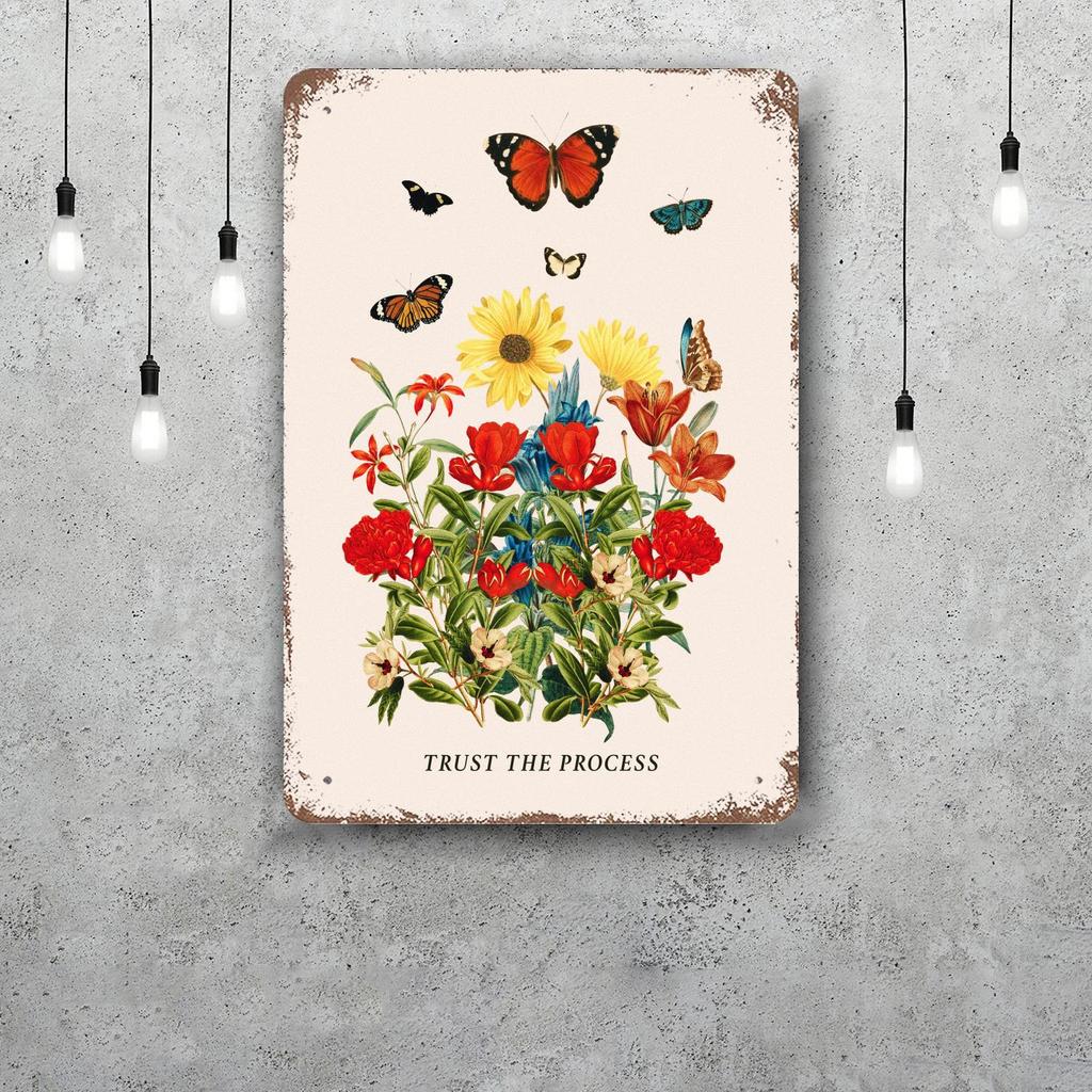butterfly Decor Vintage Metal Signs Tin Signs Captain Poster Decor for Bar Pub Club Man Cave Wall Decoration