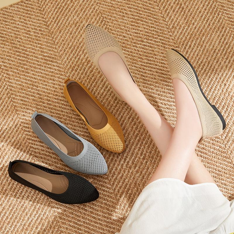 Women's Breathable Knit Loafers - Soft Sole, Slip-On, Casual Summer Flats
