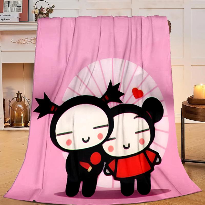 1PC Heartfelt Love cute doll Flannel Blanket Gift, Suitable for Both Men And Women, Soft Ideal for Beds And Sofa, Birthday Or Christmas Gift