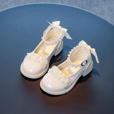 Girls' Princess Shoes 2025 Spring and Autumn New Children's Single Shoes Little Girl Mary Jane Shoes Baby Girl White Leather Shoes