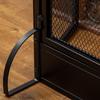 Spark guard protective grille for fireplace fire screen safety barrier 3 folding panels and door 120 x 79 cm