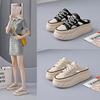 Little White Shoes Schoolgirl Summer New One-pedal Lazy Shoes Versatile Thick-soled Bag Head Half Slippers A15