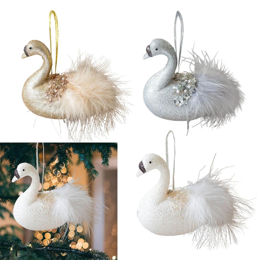 Weihnachts-Tier-Hängeornament, Niedlicher Schwanenanhänger, Weihnachtsdekoration Weihnachtsbaumschmuck