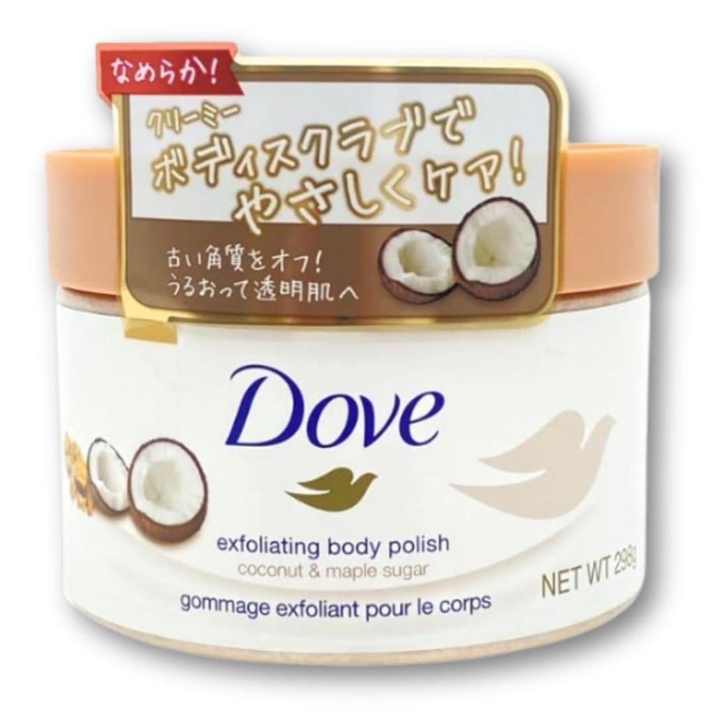 Dove Body Scrub Coconut Maple Sugar 298g Exfoliating Skin Care Darkening Transparency Gift Body Care Creamy Scrub &