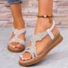 New Style Shoes Large-sized Hollowed-out Women's Shoes Flat Water Diamond Sandals
