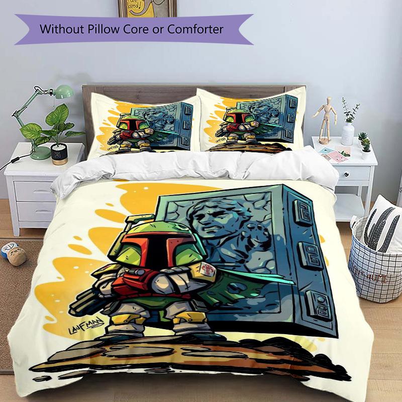 3pcs Star Wars Boba Fett Bedding Set - Includes One Quilt Cover and Two Pillowcases (No Core) - Perfect for Bedroom and Guest Room Decoratio