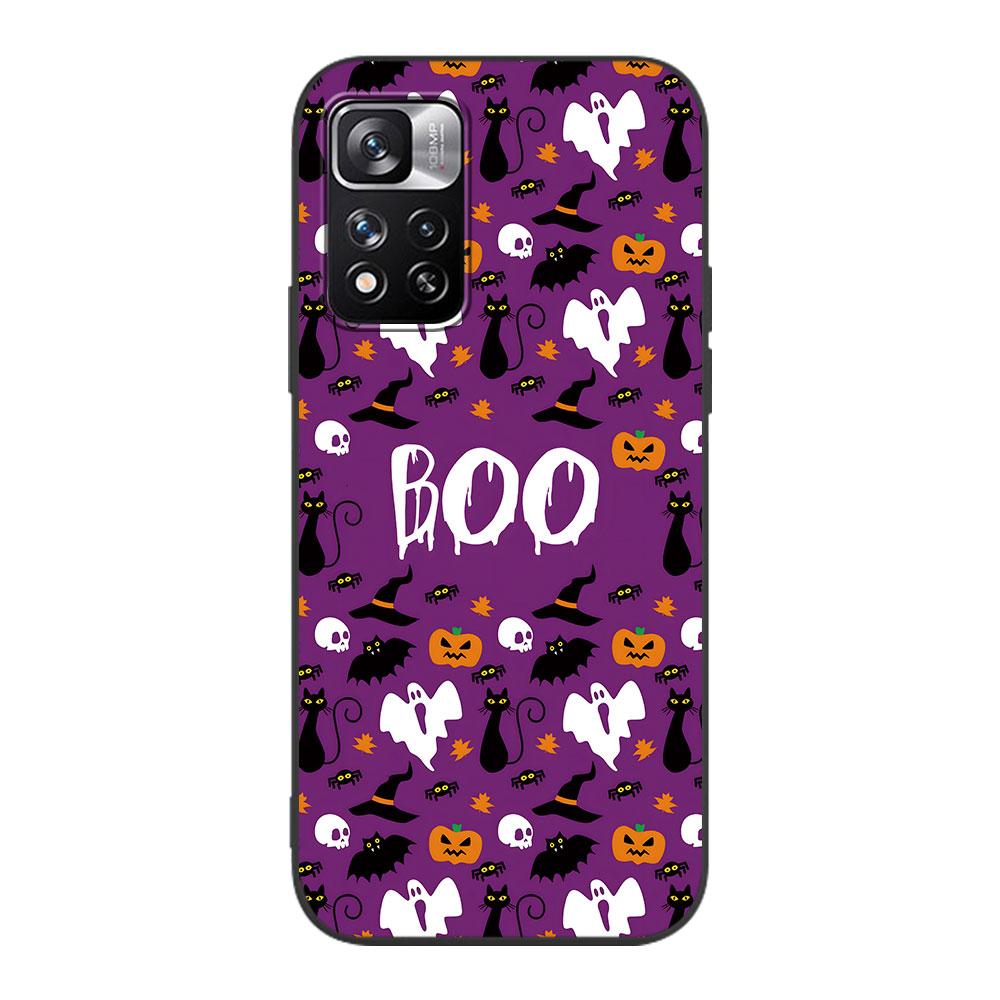 Hallowmas Cute Case for Xiaomi Redmi Note 11 10S 8T 10 12 Pro Plus 11T 8 9 11E 11S 5 Pro 9S 7 Soft TPU Black Phone Cover