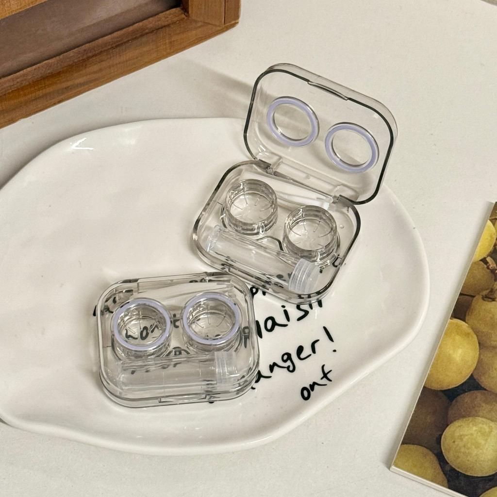 Macaron kolorowe etui na soczewki kontaktowe dziewczyna czarne fioletowe etui na soczewki kontaktowe z silikonową pęsetą mini kieszonkowe pudełko