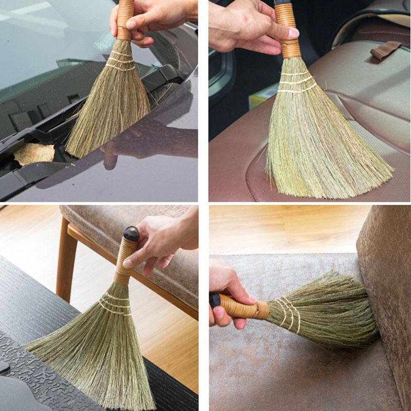 Japanese Style Broom With Short-Handle Sweeping Soft Bristle Design For Office Lobby Garage Garden