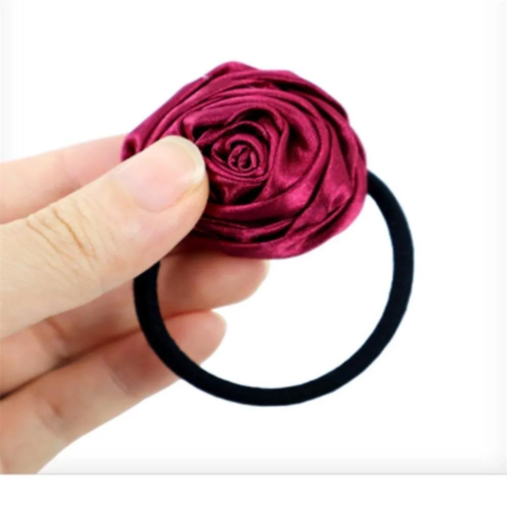 Rose hair tie, women s half-up hair tie, half-up hair tie, short hair tie white