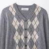 European and American style, new women's clothing, fashionable, versatile, cross-border French casual rhombus knitted sweater