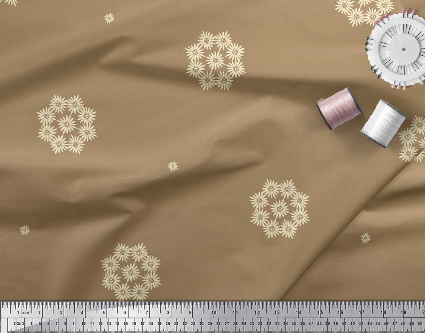 

Soimoi Japan Crepe Satin Fabric Artistic Floral Printed Craft Fabric by the metre 42 Inch 42 Inch Wide - Poly Crepe коричневий
