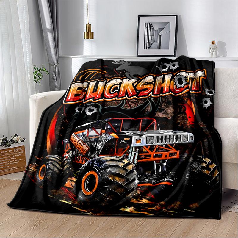 M-Monster Jam Grave Digger Truck Sofa Blanket Lightweight Warm Insulation Blanket Bed Office Car Knee padsThrow Blanket