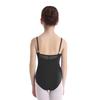 Girls Ballet Leotard Sleeveless Backless Adjustable Spaghetti Straps Ruched Bodysuit Gymnastics Wear