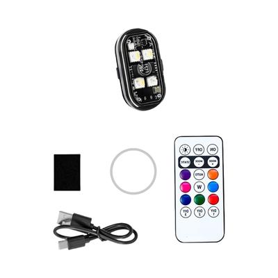 1/2/4/6/8pcs Wireless LED Strobe Light with Remote Control 8 Color USB Charging Waterproof LED Emergency Warning Lights