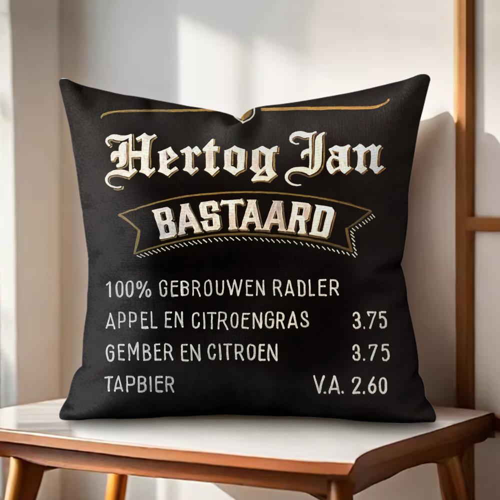 HHERTOG JANS Cushion Cover Natural Linen Organic Fabric DoubleSided Printing Couch Pillow Covers Home Decor