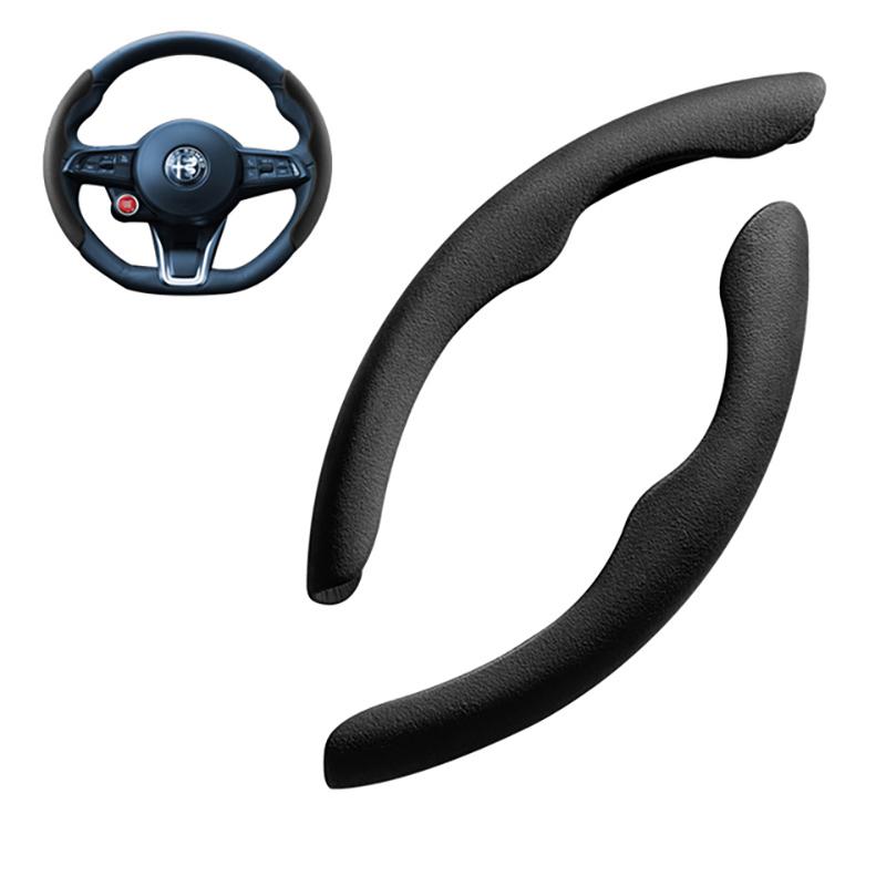 YAQG2 Car Steering Wheel Cover Segment Steering Wheel Protection Cover For Alfa Romeo Giulia Stelvio Interior Styling Car Accessories