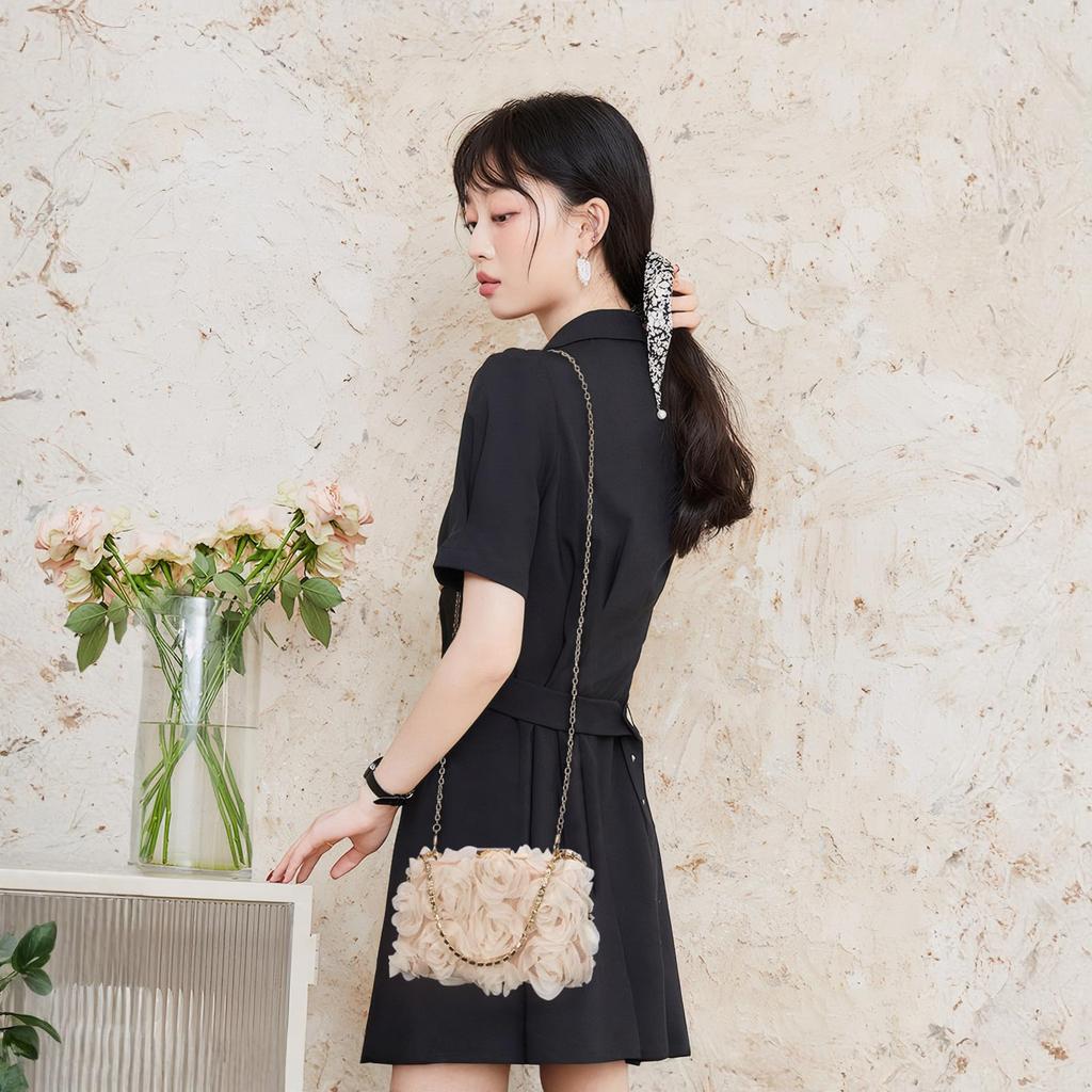 greentaya Party Bag, Wedding Petal Bag, Large Lace Women's Handbag, Perfect for Receptions and Guests (Apricot)