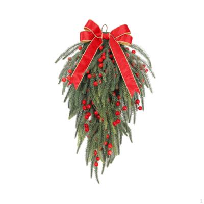 24inch Artificial Christmas Teardrop Swag Ornament Multipurpose Lifelike for Fireplace Decor Xmas