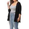 Women's Plus Size Summer Casual Open Front Half Sleeve Lightweight Cardigan