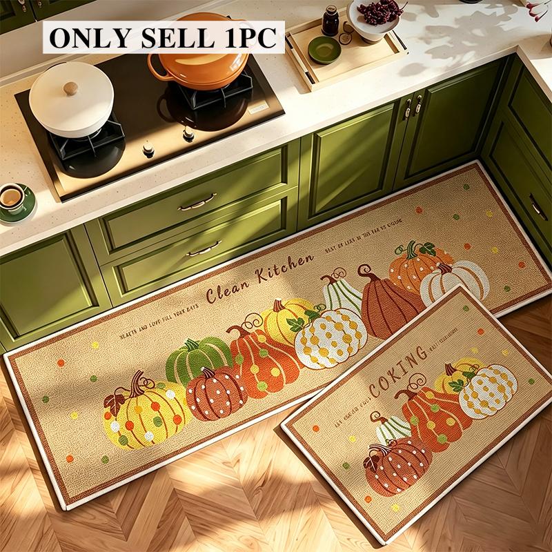 Carpet for Kitchen Long Rug Stain-resistant Wear-resistant Floor Mat Pumpkin Pattern Home Decoration Rugs Alfombras De Cocina