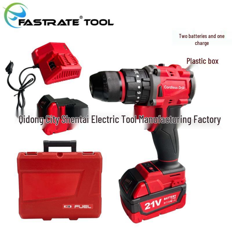 High-Power Brushless Lithium Electric Drill - Multi-Function Handheld Pistol Drill for Home Use