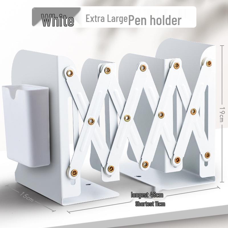 Zásuvný stolní regál na knihy s držákem na tužky a děličem knih pro studenty