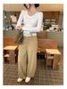 Korean Style Pink V-Neck Slimming Cropped Long Sleeve Women's Top - Autumn/Winter Collection