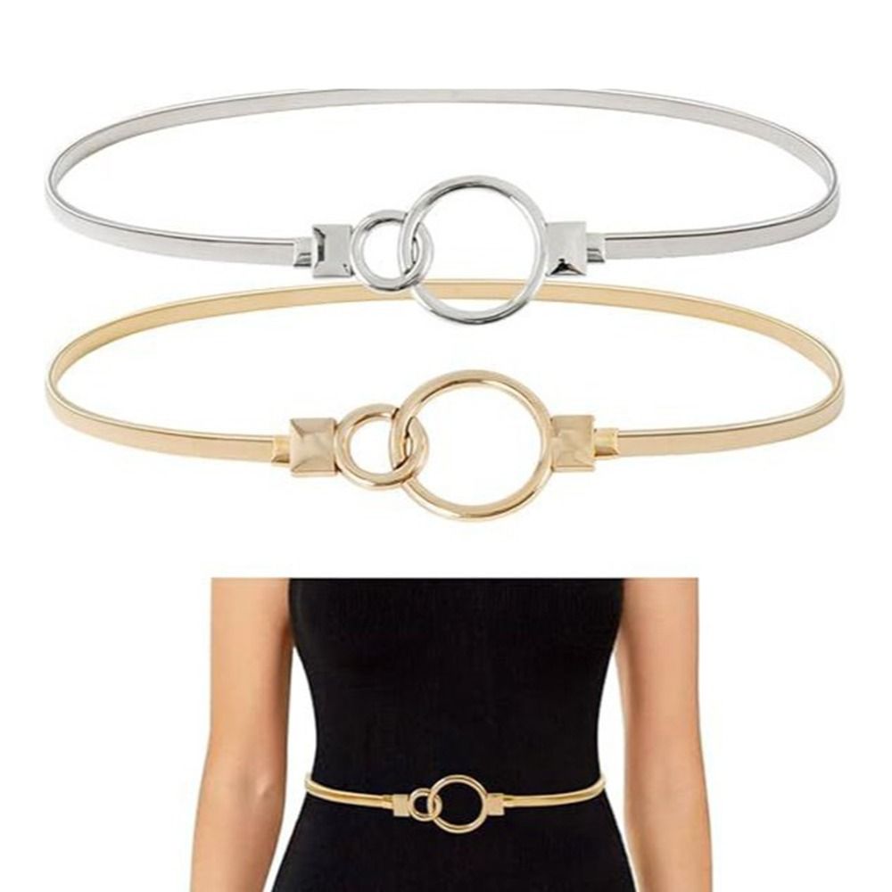 Metal Female Waist Belts Spring Chain Belt Simple Waistband For Women