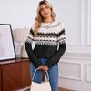 Women's Pullover Sweater with Geometric Pattern Knit for Winter