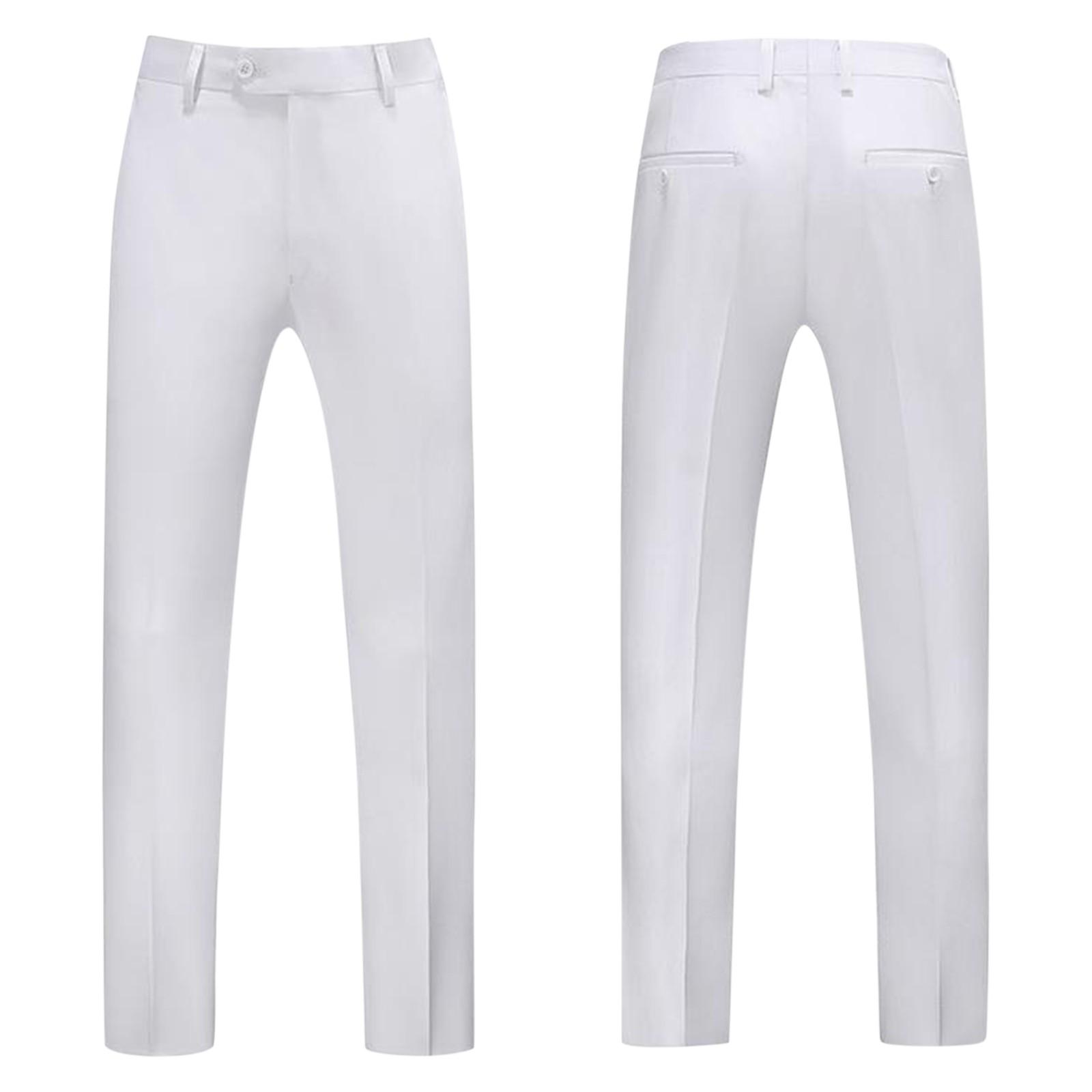 

Men s Oversized Color Suit Pants Men s Business Casual Straight Leg Suit Pants 40 білий