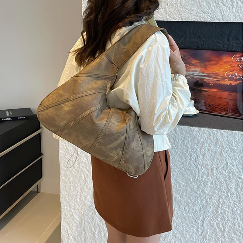 Simple Shoulder Bag Vintage Hobo Bag Large Capacity Handbag Tote Bag Minority Design Fashionable Crescent Bag Students