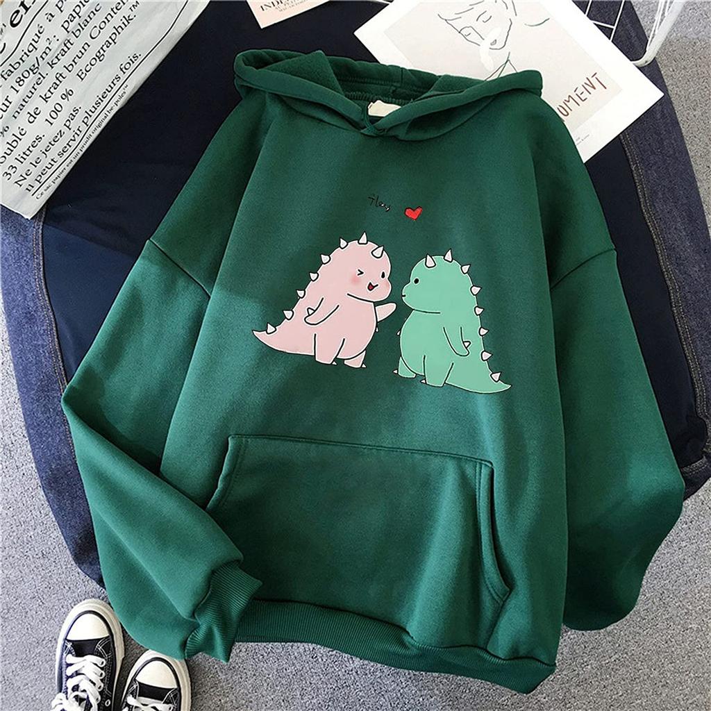 Women's Fashion Casual Fun Print Hooded Sweatshirt Loose Sports Tops Pullover