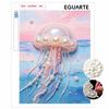 Framed Pearl Painting Kit Jellyfish Ocean DIY 3D Bead Canvas Art Creative Leisure Craft Home Decoration Wall Decor Elegant Gift Design