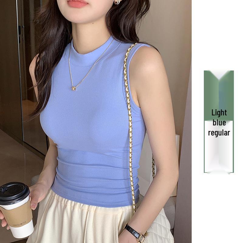 H520 Women's Sleeveless Ribbed Round Neck Camisole - Covers Underarm Fat, Perfect As Top or Undergarment