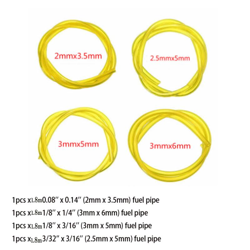 1/3M 3Size 2x3.5/2.5x5/3x5/3x6mm Petrol Fuel Gas Line Pipe Hose Petrol Line Oil Gas Resistant for Trimmer Chainsaw Saw Blower